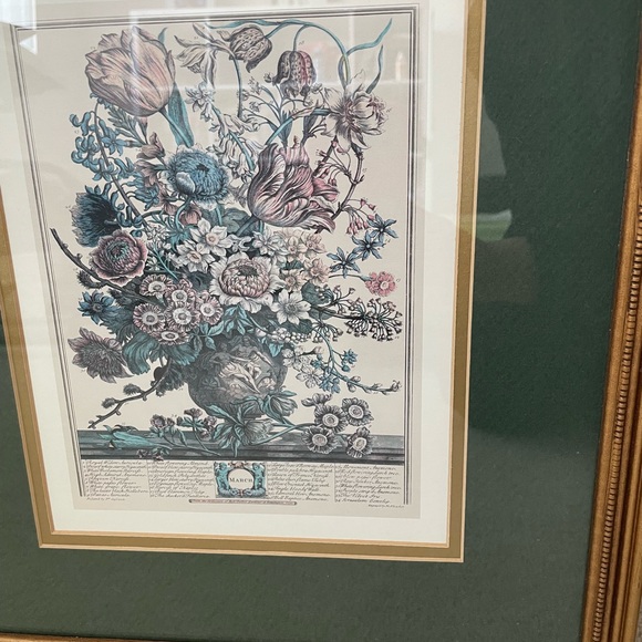 2 Framed Matted Vintage Floral Flower Botanical Bouquet Prints Litho Robert Furb - Picture 11 of 14